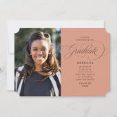 卒業生クラシックの台本Rust写真卒業 案内状 (正面)