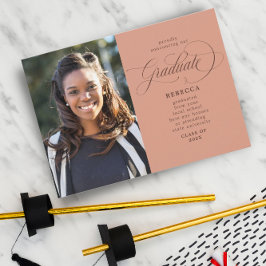 卒業生クラシックの台本Rust写真卒業 案内状