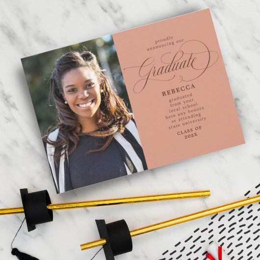 卒業生クラシックの台本Rust写真卒業 案内状