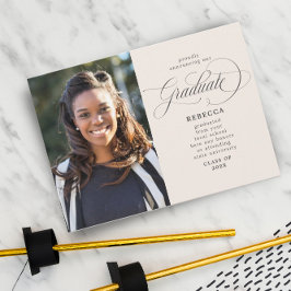 卒業生クラシックの桃の写真卒業 案内状