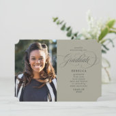 卒業生クラシックの脚本グリーン写真卒業 案内状 (スタンド正面)