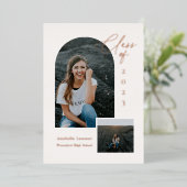 卒業生クラス アーチ写真 箔招待状 (立ち正面)