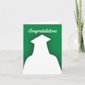 卒業生シルエット折り畳みグリーティングカード カード (正面)