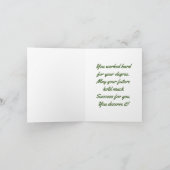 卒業生シルエット折り畳みグリーティングカード カード (内部)