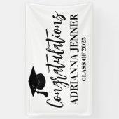 卒業生シンプルのモダン脚本 横断幕 (縦)