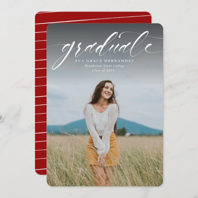 卒業生シンプルの写真1枚発表 (正面/裏面)