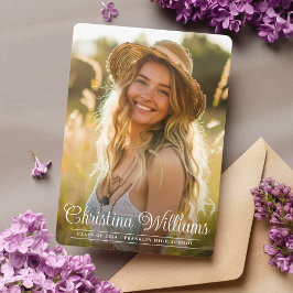 卒業生シンプルエレガントモダン写真の卒業 案内状