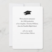 卒業生シンプルエレガントモダン写真の卒業 案内状 (裏面)