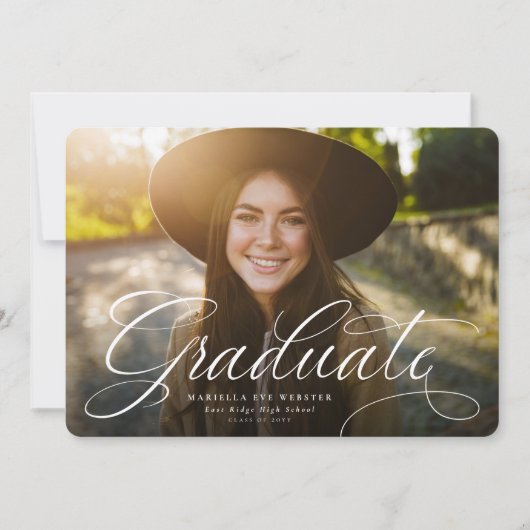 卒業生シンプル業本位卒業 案内状 (正面)