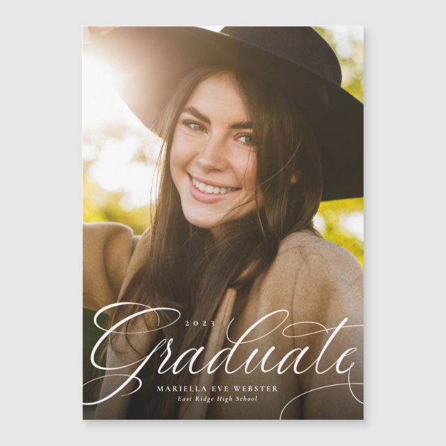 卒業生シンプル生縦型卒業磁石 (正面)