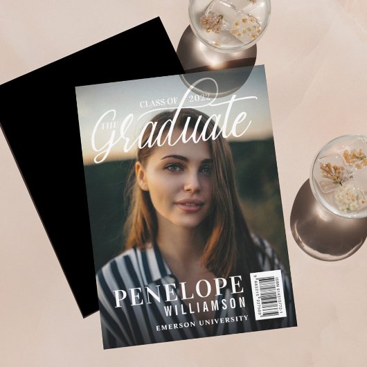 卒業生スクリプトフォトマガジン 卒業式 招待状