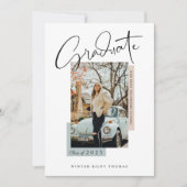 卒業生スタイリッシュ語オーバーレイ写真卒業 招待状 (正面)