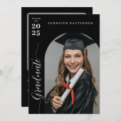 卒業生スタイリッシュ 案内状 (正面/裏面)