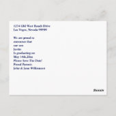 卒業生デート・ブルーと金ゴールド ポストカード (裏面)