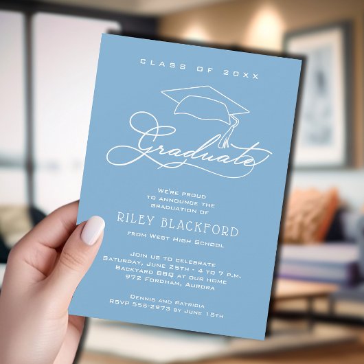 卒業生ハットパウダーブルー 案内状