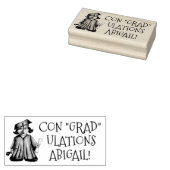 卒業生パーソナライズされたおめでとう女子 ラバースタンプ (押印)