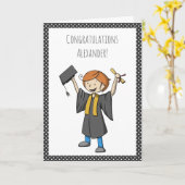 卒業生パーソナライズされたが祝可愛い カード (黄色い花)