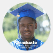 卒業生パーソナライズされたの写モダン真 ラウンドシール (正面)