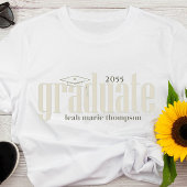 卒業生ミニマルタイポグラフィカスタム Tシャツ