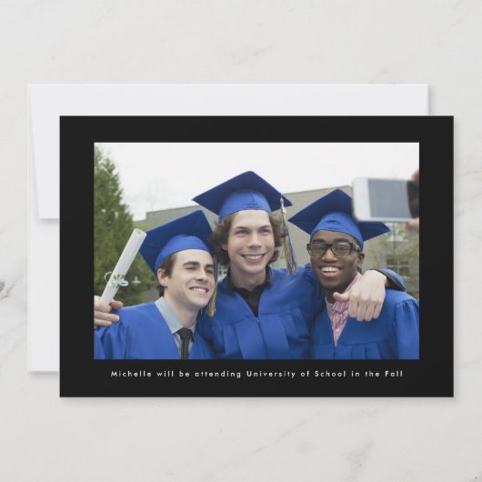 卒業生ミニマル向け写真の発表 招待状 (裏面)