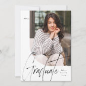 卒業生モダンがユニーク2人の写真卒業 案内状 (正面)