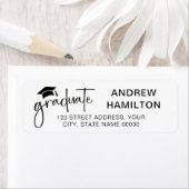 卒業生モダンのシックアドレスのスクリプト ラベル (インサイチュ)