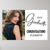 卒業生モダンの写真おめでとう ポスター (正面)