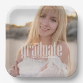 卒業生モダンの写真エレガントパーティー ペーパープレート (正面)