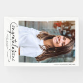 卒業生モダンの写真スクリプトおめでとう 横断幕 (横)