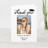 卒業生モダンの写真卒業写真ありがとう カード (正面)