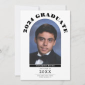 卒業生モダンの写真発表 招待状 (正面)