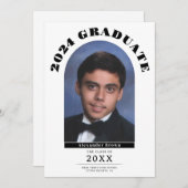 卒業生モダンの写真発表 招待状 (正面/裏面)