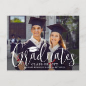 卒業生モダンの写真 インビテーションポストカード (正面)