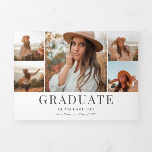 卒業生モダンの写真 三つ折り案内状 (カバー)