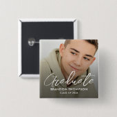 卒業生モダンの写真 缶バッジ (正面&裏面)