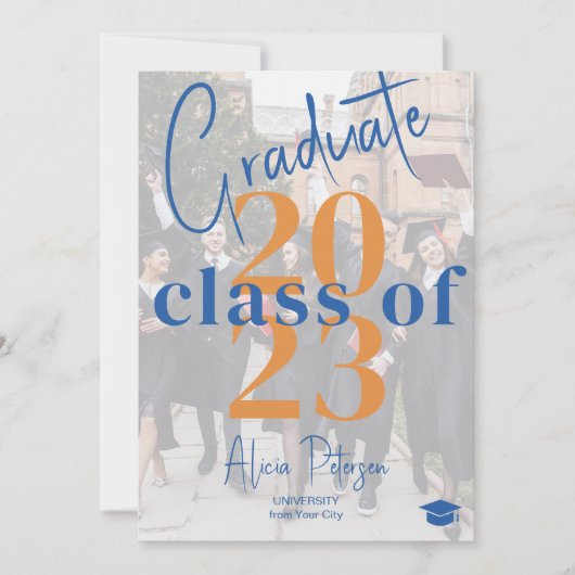 卒業生モダンの台本2枚の写真 案内状 (正面)