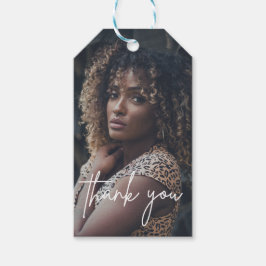 卒業生モダンの手書きスクリプトフォト ギフトタグ