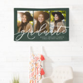 卒業生モダンの脚本3名フォトグリーン 横断幕 (インサイチュ)