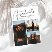 卒業生モダンの脚本3枚写真卒業 案内状