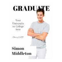 卒業生モダンの黒いヘッドライン写真