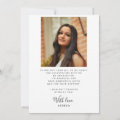 卒業生モダンの2人の写真卒業 サンキューカード (裏面)