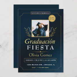 卒業生モダンエレガントスペインの招待状 招待状