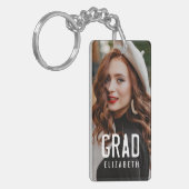 卒業生モダンクールシンプルミニマル写真 キーホルダー (正面左)