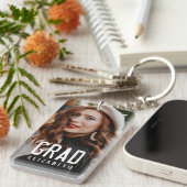 卒業生モダンクールシンプルミニマル写真 キーホルダー (正面右)