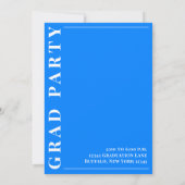 卒業生モダンシンプル写真ミニマリストAzure Blue 招待状 (裏面)