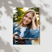 卒業生モダンミニマル2枚フォトシンプル サンキューカード