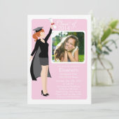 卒業生モダン写真卒業パーティー招待状 招待状 (スタンド正面)