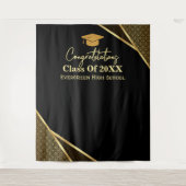 卒業生モダン向フォトブース背景 タペストリー (正面)