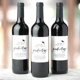 卒業生モダン字書道おめでとう卒業 ワインラベル