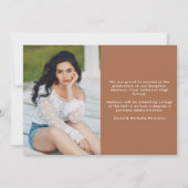 卒業生モダン成クレータイポグラフィ2写真卒業 案内状 (裏面)